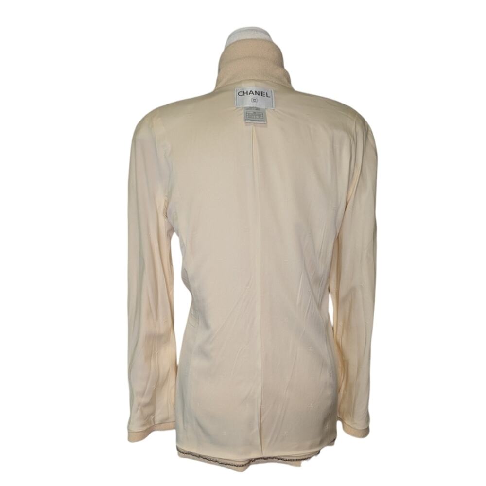 Vintage Chanel 1999 Cruise Collection Blazer Jacket Ivory Cream CC logo FR38 | 6 - Picture 8 of 15